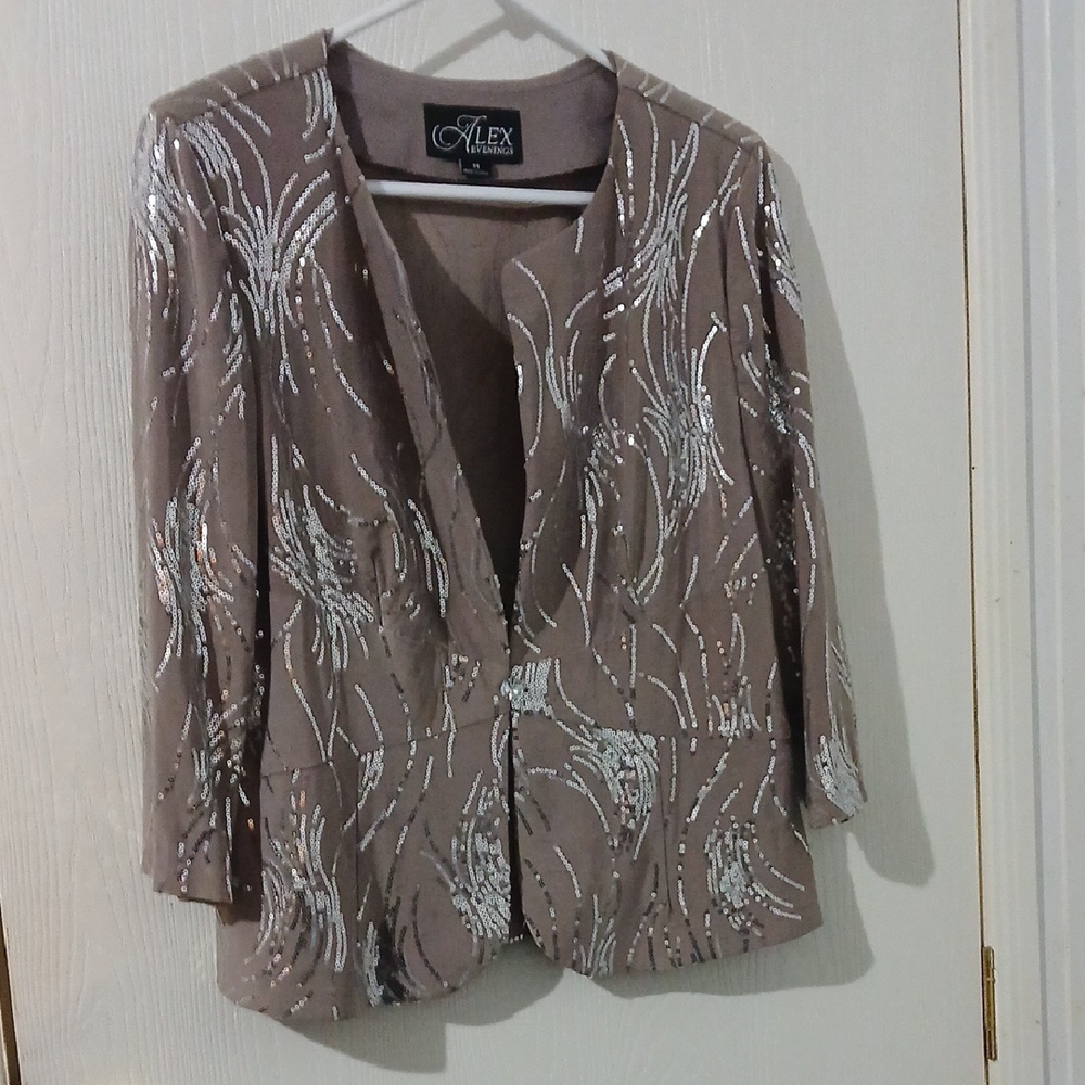 Alex Evenings Women's Brown Sequin Jacket